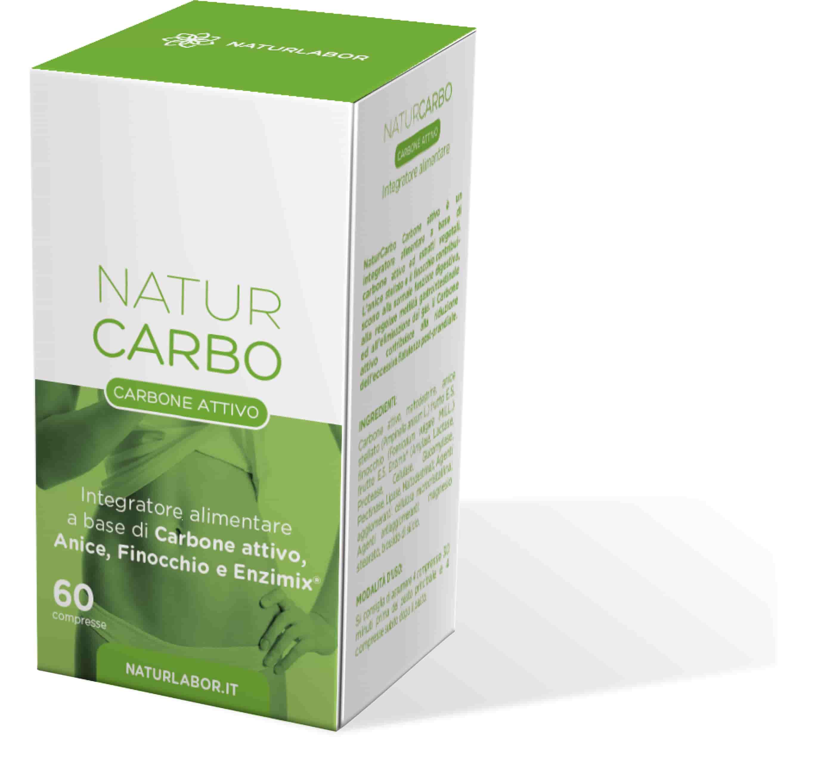 NATURCARBO CARBONE ATTIVO 60 COMPRESSE NATURLABOR - farmaster.it