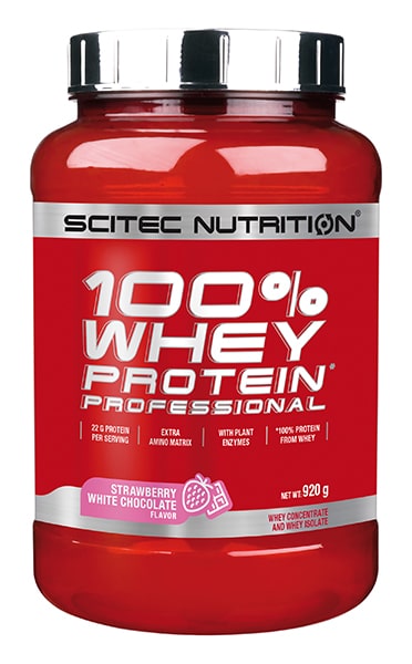 WHEY PROTEIN PROFESSIONAL ROSSE CIOCCOLATO BIANCO E FRAGOLA 920g    - farmaster.it
