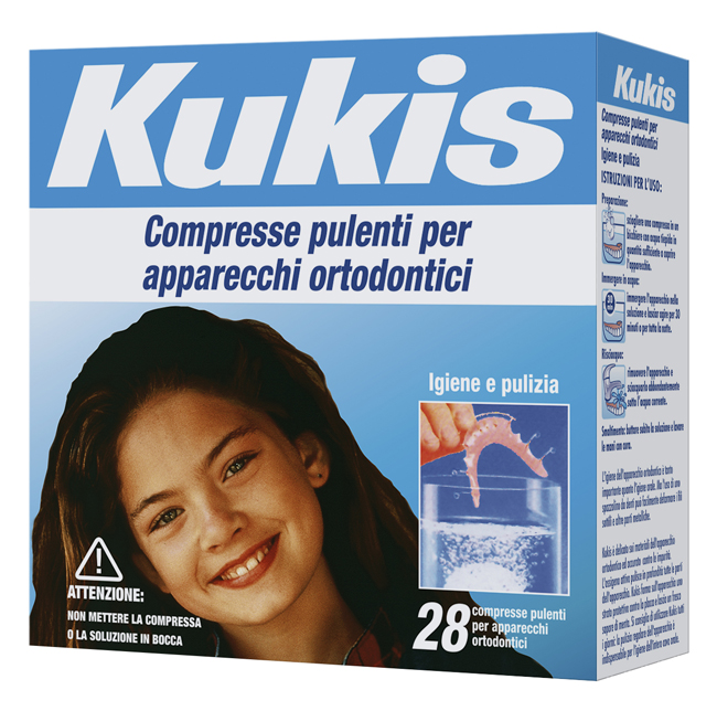 KUKIS CLEANSER 28 COMPRESSE PER PULIZIA APPARECCHI ORTODONTICI - farmaster.it