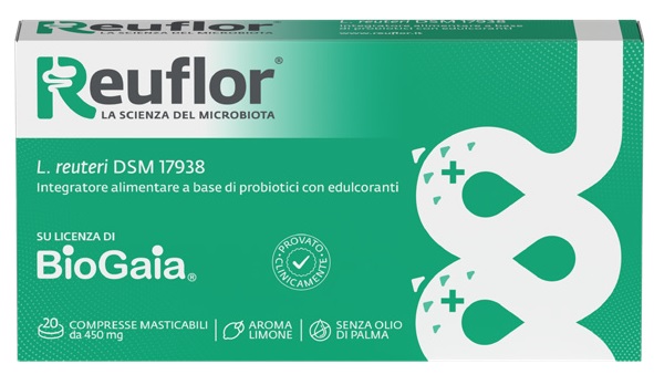 REUFLOR 20 COMPRESSE MASTICABILI AROMA LIMONE - farmaster.it