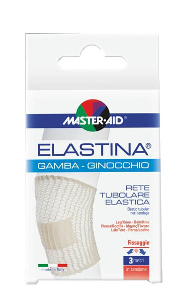 RETE TUBOLARE ELASTICA IPOALLERGENICA MASTER-AID ELASTINA GAMBA/GINOCCHIO 3 MT IN TENSIONE CALIBRO 5 CM - farmaster.it
