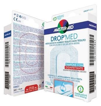 MEDICAZIONE COMPRESSA AUTOADESIVA DERMOATTIVA IPOALLERGENICA AERATA MASTER-AID DROP MED 10X8 5 PEZZI - farmaster.it