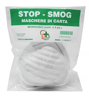 MASCHERE DI CARTA STOP-SMOG MONOUSO 3 PEZZI - farmaster.it