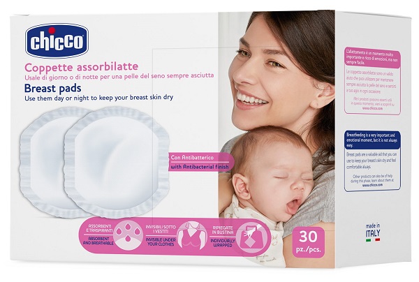 CHICCO COPPETTA ASSORBILATTE ANTIBATTERICA 30 PEZZI - farmaster.it