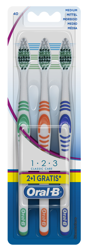 ORALB 123 CLASSIC CARE SPAZZOLINO MANUALE 3 PEZZI - farmaster.it