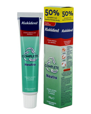 KUKIDENT NEUTRO COMPLETE CREMA ADESIVA PER PROTESI DENTARIE 70 G - farmaster.it