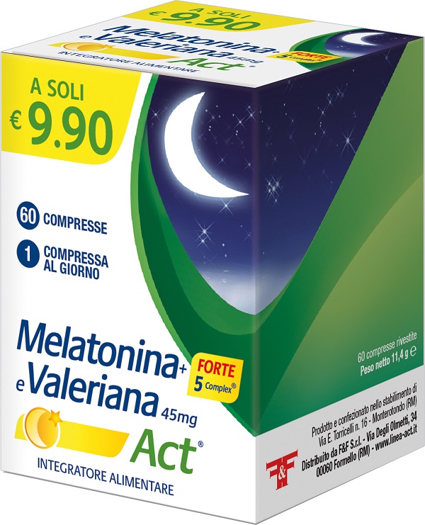 MELATONINA+FORTE 5 COMPLEX E VALERIANA ACT 60 COMPRESSE - farmaster.it