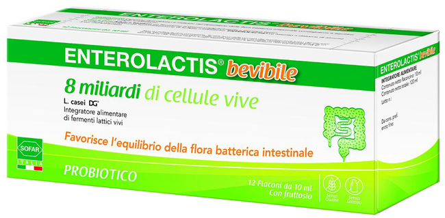 ENTEROLACTIS BEVIBILE 12 FLACONCINI DA 10 ML SOFAR - farmaster.it