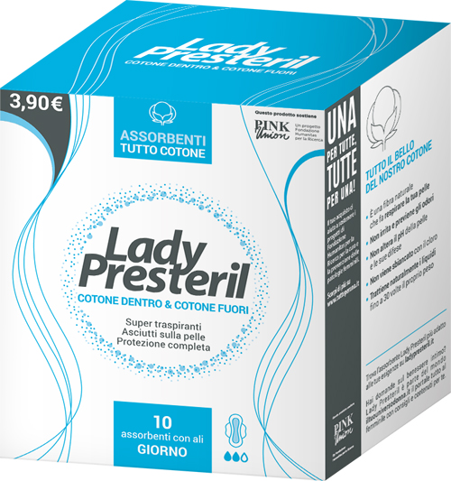 LADY PRESTERIL COTONE DENTRO & COTONE FUORI 10 ASSORBENTI CON ALI GIORNO PROMO - farmaster.it