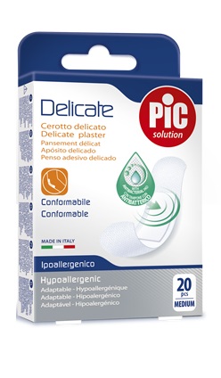 CEROTTO PIC DELICATE 19X72 MM ANTIBATTERICO 20 PEZZI - farmaster.it