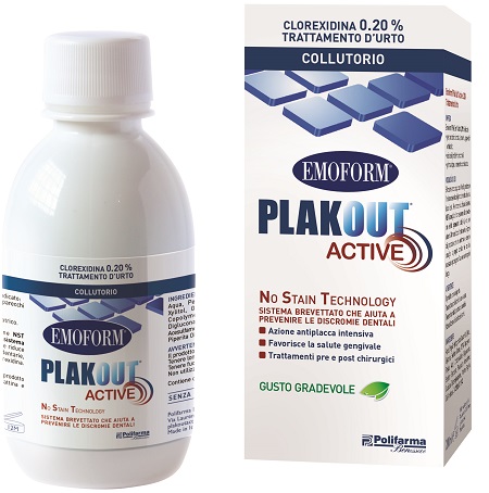 EMOFORM PLAK OUT ACTIVE CLOREXIDINA 0,20% COLLUTORIO 200 ML - farmaster.it