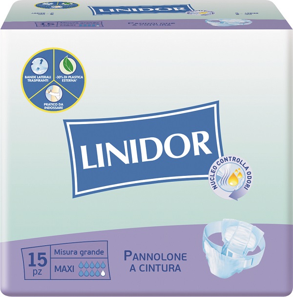 PANNOLONE LINIDOR A CINTURA MAXI MISURA GRANDE 15 PEZZI - farmaster.it