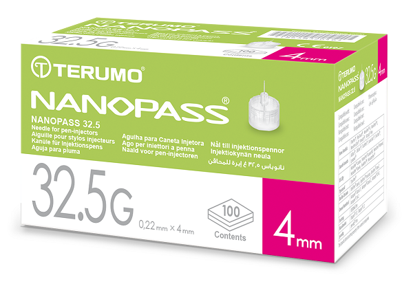 AGO PER PENNA DA INSULINA NANOPASS 32,5 GAUGE LUNGHEZZA 4 MM 100 PEZZI - farmaster.it
