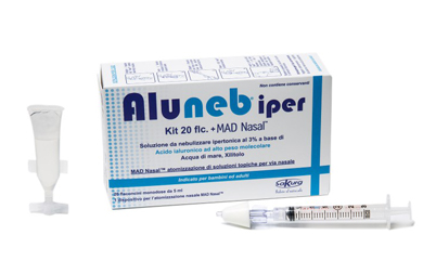 ALUNEB KIT SOLUZIONE IPERTONICA 3% 20 FLACONCINI + MAD NASAL ATOMIZZATORE - farmaster.it