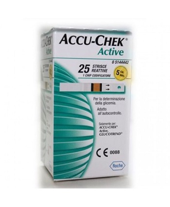 STRISCE MISURAZIONE GLICEMIA ACCU-CHEK ACTIVE STRIPS 25 PEZZI INF RETAIL - farmaster.it