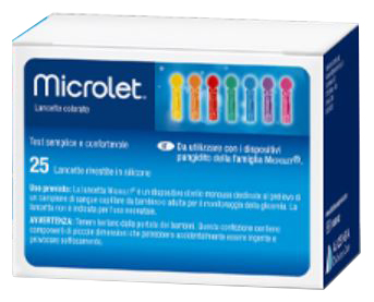 LANCETTE PUNGIDITO PER DISPOSITIVO MICROLET 25 PEZZI - farmaster.it
