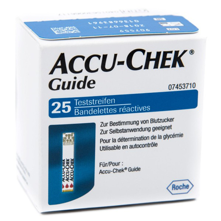 STRISCE MISURAZIONE GLICEMIA ACCU-CHEK GUIDE 25 PEZZI CONFEZIONE RETAIL - farmaster.it