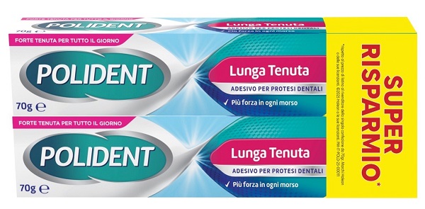 ADESIVO PROTESI DENTALI POLIDENT LUNGA TENUTA 2 TUBETTI X 70 G - farmaster.it
