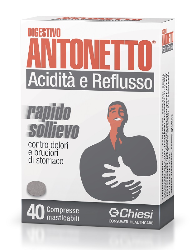 DIGESTIVO ANTONETTO ACIDITA' E REFLUSSO 40 COMPRESSE MASTICABILI - farmaster.it