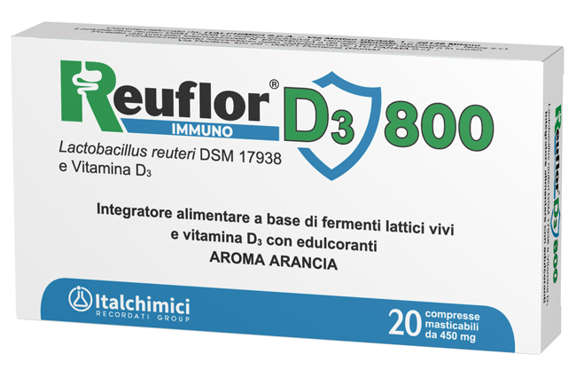 REUFLOR D3 800 20 COMPRESSE MASTICABILI AROMA ARANCIA - farmaster.it