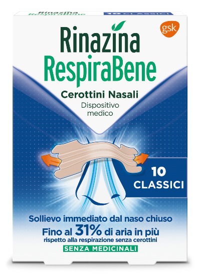 RINAZINA RESPIRABENE CEROTTI NASALI CLASSICI CARTON 10 PEZZI - farmaster.it