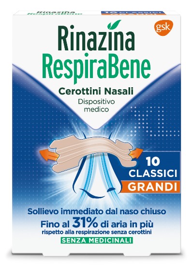 RINAZINA RESPIRABENE CEROTTI NASALI CLASSICI GRANDI CARTON 10 PEZZI - farmaster.it