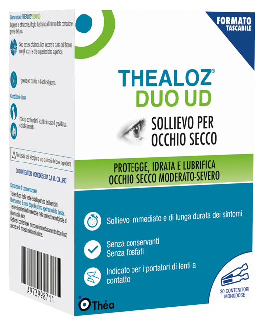 GOCCE OCULARI THEALOZ DUO UD 30 CONTENITORI MONODOSE 0,4 ML - farmaster.it