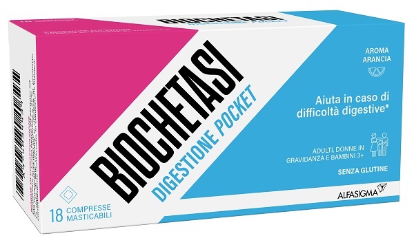 BIOCHETASI DIGESTIONE POCKET 18 COMPRESSE MASTICABILI - farmaster.it