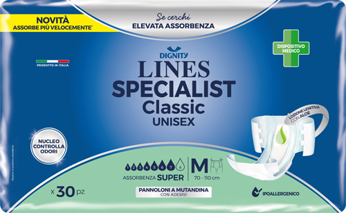 PANNOLONE MUTANDINA LINES SPECIALIST CLASSIC SUPER ULTRA MM 30 PEZZI - farmaster.it