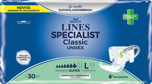 PANNOLONE MUTANDINA LINES SPECIALIST CLASSIC SUPER ULTRA MG 30 PEZZI - farmaster.it