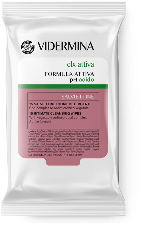 VIDERMINA CLX ATTIVA 15 SALVIETTE INTIME DETERGENTI - farmaster.it