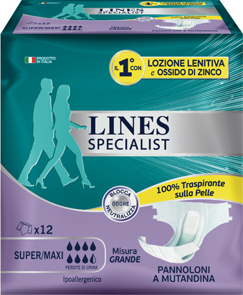 LINES SPECIALIST PANNOLONE A MUTANDA GRANDE 12  PEZZI - farmaster.it