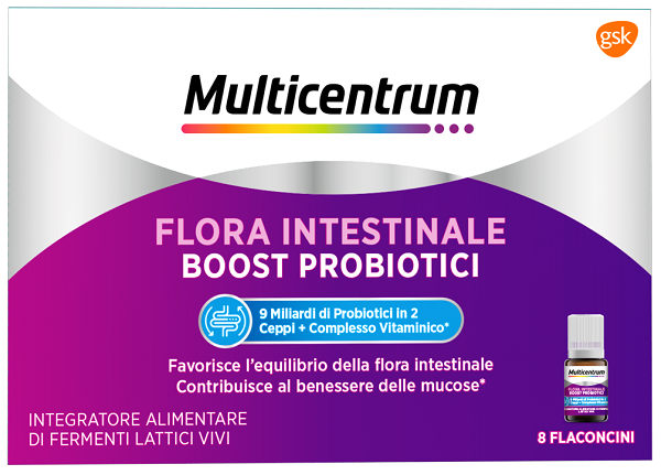 MULTICENTRUM FLORA INTESTINALE BOOST PROBIOTICI 8 FLACONCINI - farmaster.it