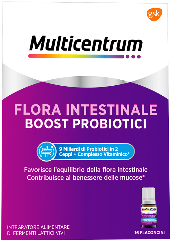 MULTICENTRUM FLORA INTESTINALE BOOST PROBIOTICI 16 FLACONCINI - farmaster.it