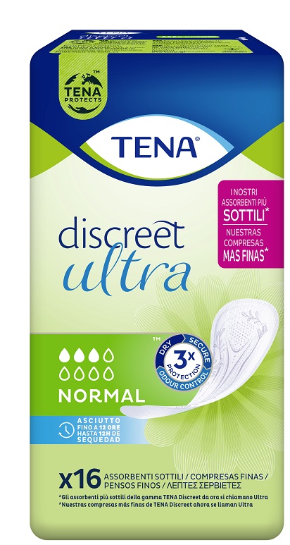 PANNOLONE SAGOMATO TENA DISCREET ULTRA NORMAL 16 PEZZI - farmaster.it